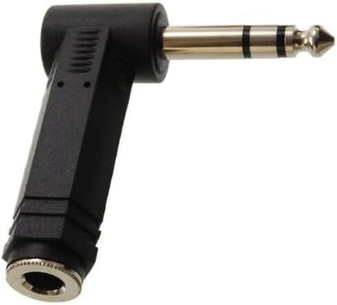 4-Piece 1/4" (6.35mm) TRS Stereo Right-Angle Audio Adapter Kit – Male-to-Female, Space-Saving Angle, Professional-Grade Contacts in Saudi Arabia