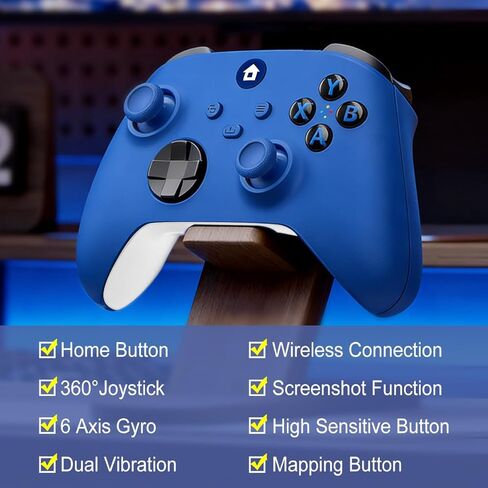 ADHLEK لوحدة تحكم Xbox، وحدة تحكم Xbox One - الاقتران والتبديل بسهولة بين الأجهزة، متوافق مع Xbox Series X|S، Xbox One، Windows 10/11 PC - أزرق in Kuwait