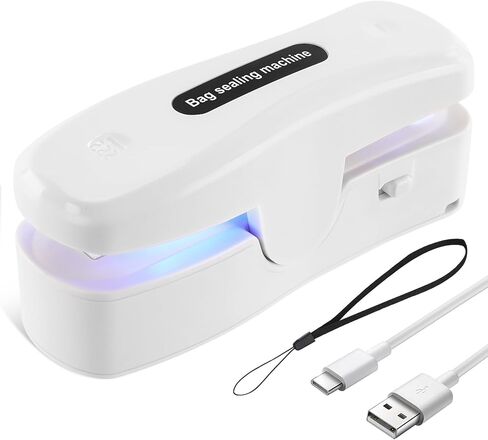2 في 1 حقيبة صغيرة مع قطاعة، سدادة حرارية قابلة لإعادة الشحن عبر USB-C للأكياس البلاستيكية، حقيبة محمولة محمولة لتخزين الطعام ونضارة الوجبات الخفيفة in Saudi Arabia