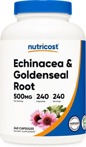 Nutricost إشنسا وجذور خاتم الذهب، 500 مجم، 240 كبسولة - قبعات نباتية، غير معدلة وراثيًا، خالية من الغلوتين in Saudi Arabia
