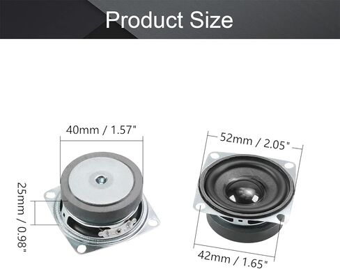 Fielect DIY Magnetic Speaker 3W 4 Ohm Full Range Audio Speaker Stereo Woofer Loudspeaker Replacement for Arduino, 52mm Diameter 1Pc in Saudi Arabia