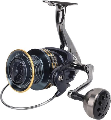 Fabater Fishing Reels, 15KG Braking .2:1 Gear Ratio All Metal Ice Fishing Reels, Spinning with Long Throw Capability Beveled Line Cups for Ice Summer in Saudi Arabia