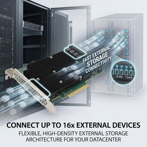 Yosoo Health Gear LSI SAS 9300 16I HBA Card, 12Gbps 16 SATA SAS Port HBA Host Bus Adapter Card HBA RAID Controller Card PCIe HBA Expander Card for Windo w S for Linux for VMware in Saudi Arabia