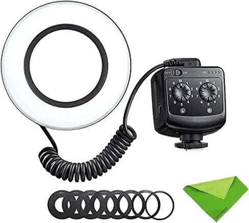 Godox RING72 Macro LED Ring Light مع 8 حلقات محول عدسة، 5600K 10 مستوى سطوع للكاميرا، إنتاج الفيديو، تصوير الحيوانات والنباتات لكاميرات Canon Nikon Pentax Olympus DSLR in Saudi Arabia