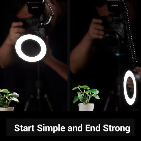 Godox RING72 Macro LED Ring Light مع 8 حلقات محول عدسة، 5600K 10 مستوى سطوع للكاميرا، إنتاج الفيديو، تصوير الحيوانات والنباتات لكاميرات Canon Nikon Pentax Olympus DSLR in Saudi Arabia
