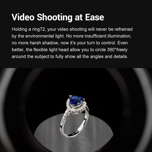 Godox RING72 Macro LED Ring Light مع 8 حلقات محول عدسة، 5600K 10 مستوى سطوع للكاميرا، إنتاج الفيديو، تصوير الحيوانات والنباتات لكاميرات Canon Nikon Pentax Olympus DSLR in Saudi Arabia