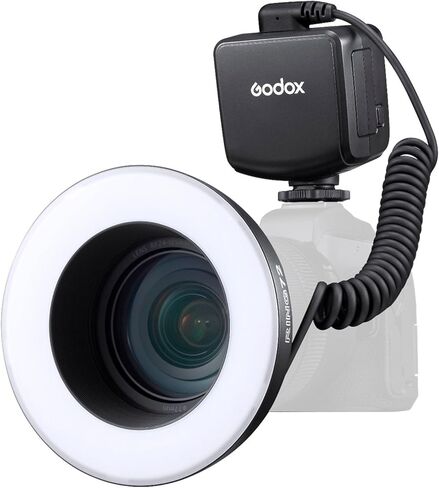 Godox RING72 Macro LED Ring Light مع 8 حلقات محول عدسة، 5600K 10 مستوى سطوع للكاميرا، إنتاج الفيديو، تصوير الحيوانات والنباتات لكاميرات Canon Nikon Pentax Olympus DSLR in Saudi Arabia