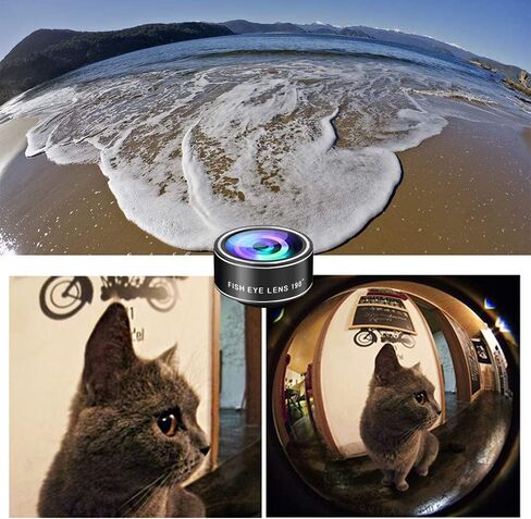 Phone Camera Lens Kit, 11 in 1 Cellphone Lens Kit for iPhone and Android, 0.63X Wide Angle+15X Macro+ 198°Fisheye+Telephoto+CPL/Flow/Radial/Star/Soft Filter+Kaleidoscope Lens in Saudi Arabia