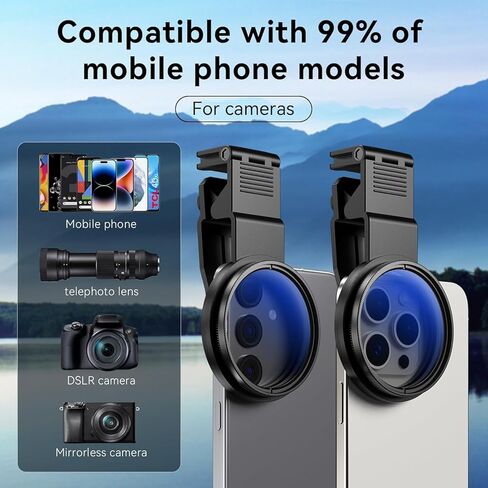 MIAO LAB فلتر استقطاب دائري 58 مم، زجاج رفيع للغاية مطلي بالنانو لهاتف iPhone 16/15/14 وSamsung Galaxy وGoogle Pixel وجميع الهواتف الذكية، مضاد للانعكاس، ألوان زاهية in Kuwait