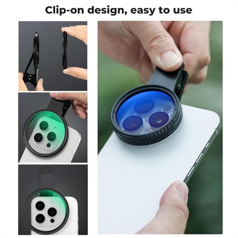 1 Pcs Clip on Phone Camera CPL Lens Filter Mobile Photography Polarizing Lens for Smartphone Content Creation Outdoor(Black) in Saudi Arabia