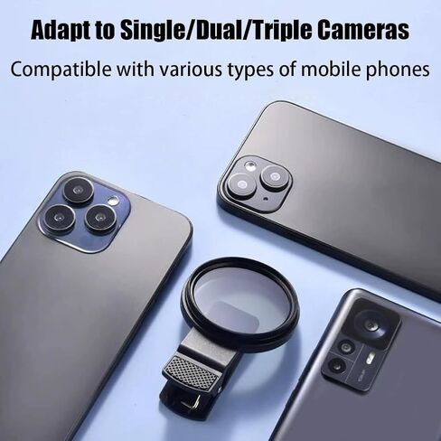 1 Pcs Clip on Phone Camera CPL Lens Filter Mobile Photography Polarizing Lens for Smartphone Content Creation Outdoor(Black) in Saudi Arabia