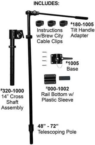 Brew City 48-72" Telescoping Pole with Tilt Handle and Rail Bottom 360-1184 in Saudi Arabia