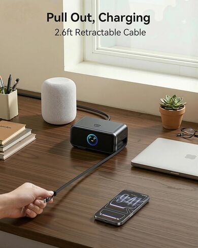MOKiN 200W Charging Station, 6-Port GaN Desktop Charging Station with Smart Display and Retractable Cable, USB C Charger Station for iPhone, Galaxy, MacBook, Dell and Desk Accessorie in Saudi Arabia