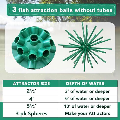 Chunful Round Fish Attractor, Fishing Attractant Sphere Fish Structure Habitat for Ponds Lakes Rivers, Fishing Gear Equipment Accessories, Tubes Not Include in Saudi Arabia
