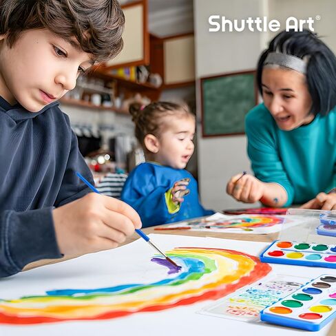 Shuttle Art 12 Colors Watercolor Paint Set Bulk, Pack of 30, Watercolor Paint Set with Paint Brushes for Kids and Adults, Washable Paint for Classroom, Parties, Kindergarten and Art Activities in Saudi Arabia