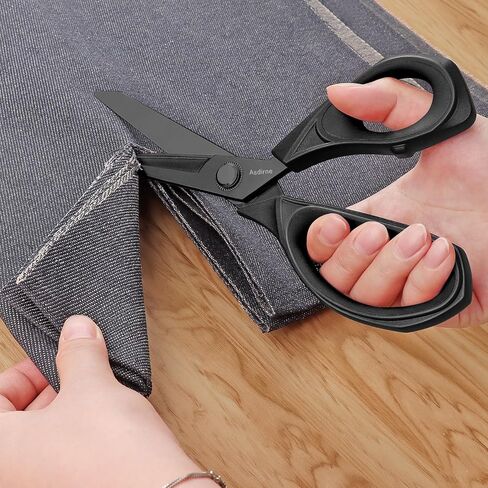 Asdirne Professional Fabric Scissors Set, Titanium Coating Sewing Scissors, Ultra-Sharp Blade Tailor Scissors, Ergonomic Rubber Handle, Great for Craft, Sewing and Daily Use, 9.4"/5", Set of 2 in Saudi Arabia