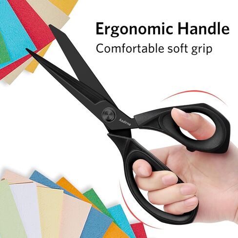 Asdirne Professional Fabric Scissors Set, Titanium Coating Sewing Scissors, Ultra-Sharp Blade Tailor Scissors, Ergonomic Rubber Handle, Great for Craft, Sewing and Daily Use, 9.4"/5", Set of 2 in Saudi Arabia