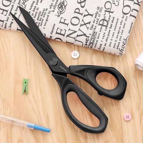 Asdirne Professional Fabric Scissors Set, Titanium Coating Sewing Scissors, Ultra-Sharp Blade Tailor Scissors, Ergonomic Rubber Handle, Great for Craft, Sewing and Daily Use, 9.4"/5", Set of 2 in Saudi Arabia