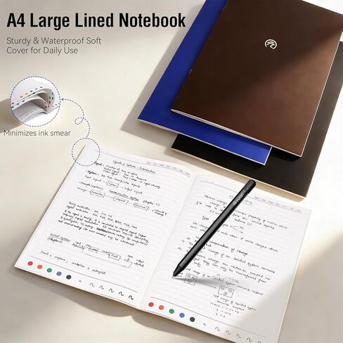 Yuan Smart Notebook with Smart Pen, Real time Sync Digitizing to Phone/Tablet, Smart Writing Cuaderno Digital for Students, Sketching, Note-Taking, Art & Meeting, Digital Paper Tablet, iOS & Android Compatible in Saudi Arabia