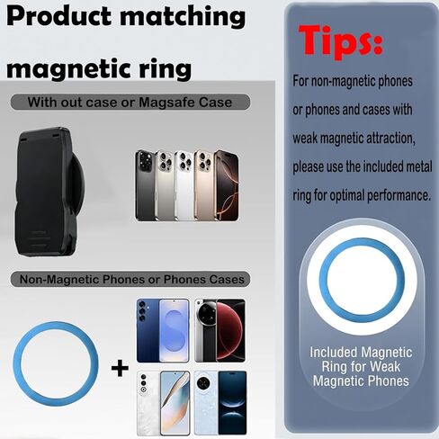 Strong Magnetic Phone Belt Clip with Safety Strap for MagSafe, Hands-Free Phone Holder Mount Compatible with iPhone Samsung Google Moto for Hiking Travel Backpack Outdoor Tactical Gear – EYJ in Saudi Arabia