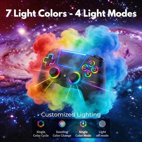 NEVORK Wireless Controller for PS5 Console and PC, Hall Effect Joysticks and Hall Triggers, RGB LED Gaming Controller 7 Colors, Programmable Back Buttons M1 M2, Turbo Rapid Fire, Dual Vibration, 6 Axis Motion, 3.5mm Audio Jack, Black in Saudi Arabia