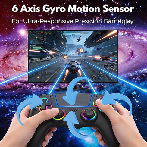 NEVORK Wireless Controller for PS5 Console and PC, Hall Effect Joysticks and Hall Triggers, RGB LED Gaming Controller 7 Colors, Programmable Back Buttons M1 M2, Turbo Rapid Fire, Dual Vibration, 6 Axis Motion, 3.5mm Audio Jack, Black in Saudi Arabia