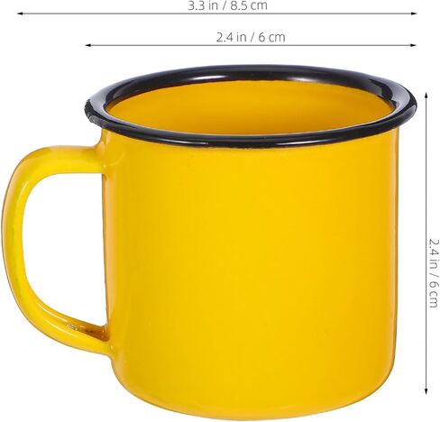 Ipetboom Enamel Mugs Set of 4 Vintage 5Oz Camping Coffee Tea Cups Durable Drinking Cups for Home Office Picnic Outdoor Use 3.34X2.36 Inch in Saudi Arabia