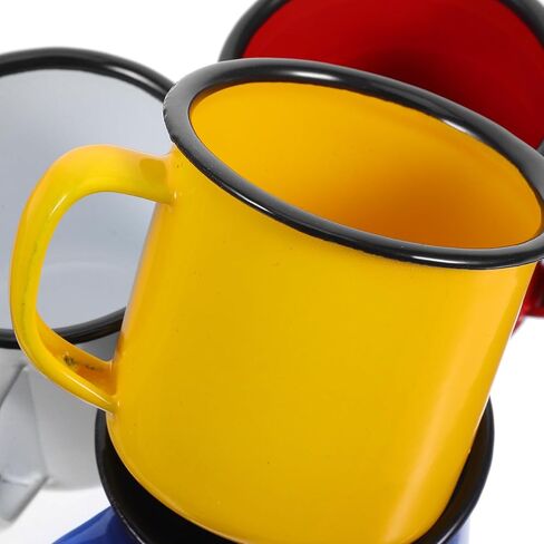Ipetboom Enamel Mugs Set of 4 Vintage 5Oz Camping Coffee Tea Cups Durable Drinking Cups for Home Office Picnic Outdoor Use 3.34X2.36 Inch in Saudi Arabia