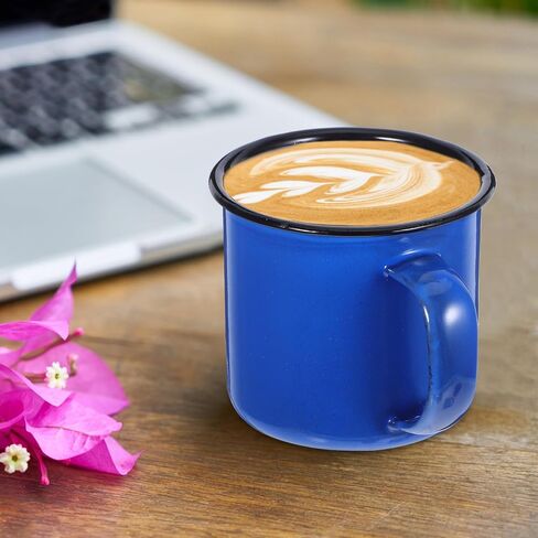Ipetboom Enamel Mugs Set of 4 Vintage 5Oz Camping Coffee Tea Cups Durable Drinking Cups for Home Office Picnic Outdoor Use 3.34X2.36 Inch in Saudi Arabia