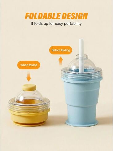 Portable Foldable Ice Hockey Cup, Silicone Ice Beverage Cup, Summer Cold Drink Cup, Suitable For Coffee, Beverages, Juice, Beer in Saudi Arabia