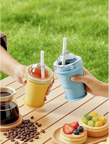 Portable Foldable Ice Hockey Cup, Silicone Ice Beverage Cup, Summer Cold Drink Cup, Suitable For Coffee, Beverages, Juice, Beer in Saudi Arabia