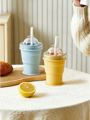 Portable Foldable Ice Hockey Cup, Silicone Ice Beverage Cup, Summer Cold Drink Cup, Suitable For Coffee, Beverages, Juice, Beer in Saudi Arabia