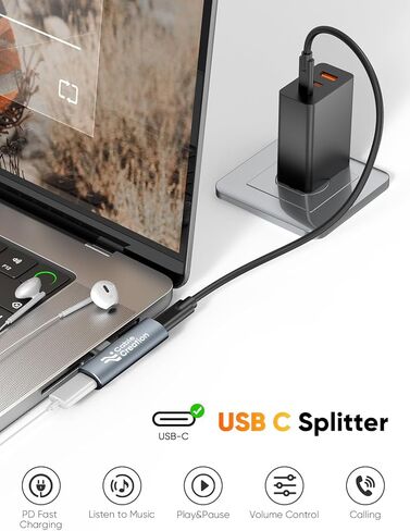 CableCreation Type C Aux Cord Adapter with PD 60W Fast Charging,USB C to Headphone Jack Splitter Compatible with iPad Pro MacBook iPhone 16 15 S9/S10/S20/S21 Ultra/S22/S23/S24, Pixel 9/8/7/6+ in Saudi Arabia