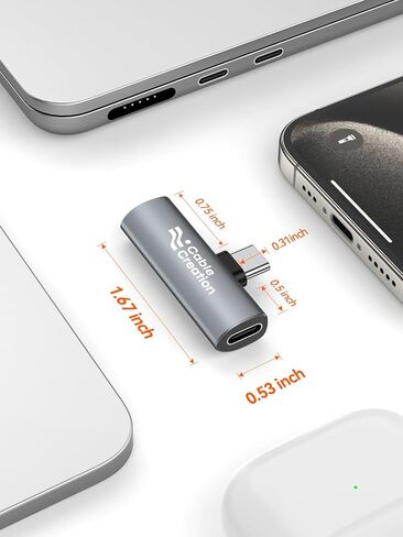 CableCreation Type C Aux Cord Adapter with PD 60W Fast Charging,USB C to Headphone Jack Splitter Compatible with iPad Pro MacBook iPhone 16 15 S9/S10/S20/S21 Ultra/S22/S23/S24, Pixel 9/8/7/6+ in Saudi Arabia