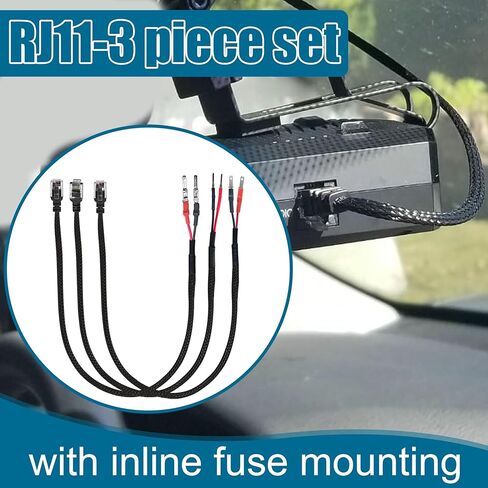 RJ11 كاشف الرادار سلك الطاقة مرآة سلك التوصيل الحنفية مجموعة من 3 يناسب مرافقة عيد الحب واحد Uniden Beltronics، مع جبل الصمامات المضمنة in Kuwait