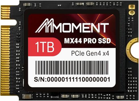 MMOMENT MX44 PRO 1 تيرابايت M.2 2230 NVMe SSD، PCIe Gen4 x4 SSD داخلي، سرعة قراءة تصل إلى 5000 ميجابايت/ثانية وكتابة 4700 ميجابايت/ثانية، عامل شكل مدمج 2230، متوافق مع Steam Deck، ROG Ally، Surface Pro/Laptop in Kuwait