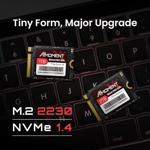 MMOMENT MX44 PRO 1 تيرابايت M.2 2230 NVMe SSD، PCIe Gen4 x4 SSD داخلي، سرعة قراءة تصل إلى 5000 ميجابايت/ثانية وكتابة 4700 ميجابايت/ثانية، عامل شكل مدمج 2230، متوافق مع Steam Deck، ROG Ally، Surface Pro/Laptop in Kuwait
