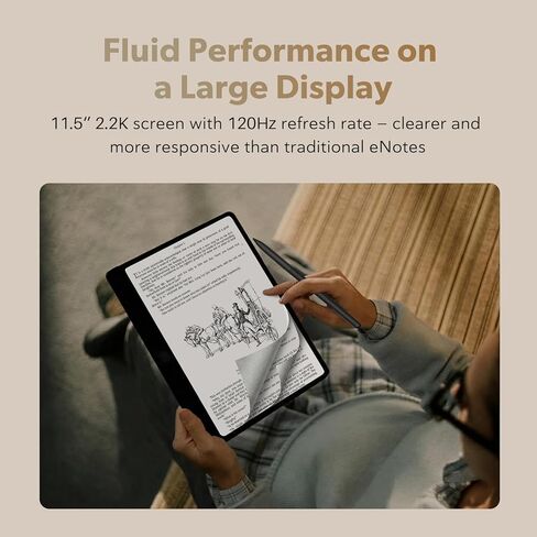 TCL Note A1 NXTPAPER Paper Tablet, Digital Notebook with Pen & Flip Case, 11.5" 2.2K 120Hz Paper-Like Display, 8GB+256GB, AI Tools, 8000mAh Battery, Android 15, Tablet for Work, Study & Creativity in Saudi Arabia