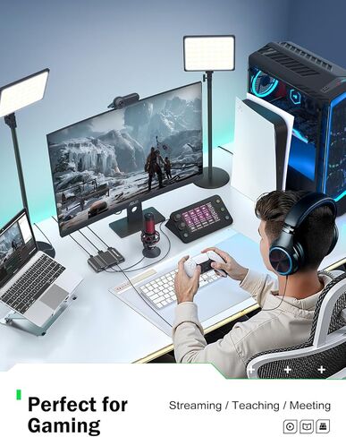 Lemorele 4K HDMI Game Capture Card - 4K@60Hz HDMI Loop Out, USB-C Video Capture Device, Aluminum Alloy, Audio I/O, Low Latency for Streaming & Recording on PS5/Xbox/Switch/PC/Mac/Linux/Android in Saudi Arabia