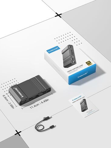 Lemorele 4K HDMI Game Capture Card - 4K@60Hz HDMI Loop Out, USB-C Video Capture Device, Aluminum Alloy, Audio I/O, Low Latency for Streaming & Recording on PS5/Xbox/Switch/PC/Mac/Linux/Android in Saudi Arabia