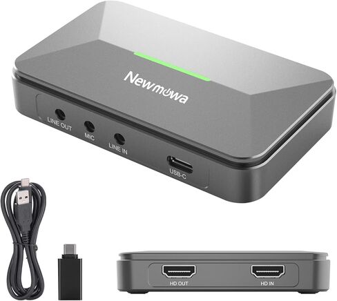 بطاقة التقاط الفيديو الصوتية 1080P من Newmowa، جهاز التقاط فيديو USB 3.0 HDMI لتعليم الألعاب ومسجل فيديو البث المباشر، متوافق مع نظام التشغيل Windows Mac OS OBS Zoom in Saudi Arabia