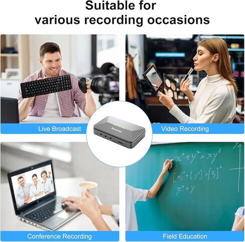 بطاقة التقاط الفيديو الصوتية 1080P من Newmowa، جهاز التقاط فيديو USB 3.0 HDMI لتعليم الألعاب ومسجل فيديو البث المباشر، متوافق مع نظام التشغيل Windows Mac OS OBS Zoom in Saudi Arabia