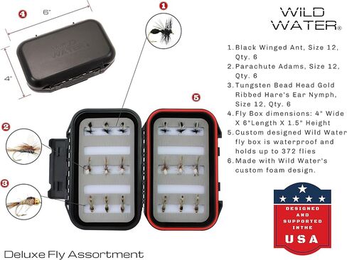 Wild Water Fly Fishing Combo Starter Kit with CNC Machined Fly Reel, 9 Foot, 7-Piece, 5-Weight Graphite Fly Rod with Cork Handle, Accessories, Carrying Case, Fly Box Case & Fishing Flies in Saudi Arabia
