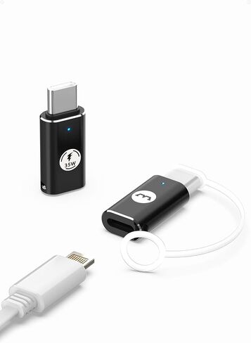 35W Lightning to USB C Adapter, with Anti-Lost Silicone Holder for iPhone 17/16/15 Series,iPad Pro,Fast Charging & Data Sync ONLY, Type C Charger Connector, Not for Audio (1-Pack) in Saudi Arabia