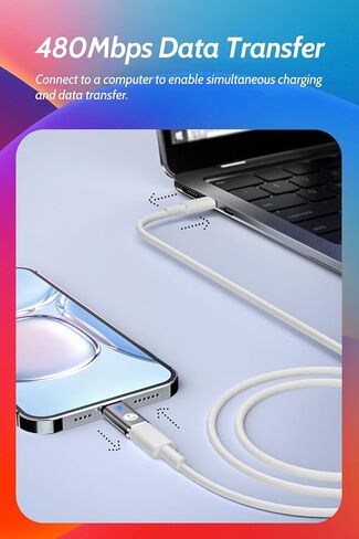 35W Lightning to USB C Adapter, with Anti-Lost Silicone Holder for iPhone 17/16/15 Series,iPad Pro,Fast Charging & Data Sync ONLY, Type C Charger Connector, Not for Audio (1-Pack) in Saudi Arabia