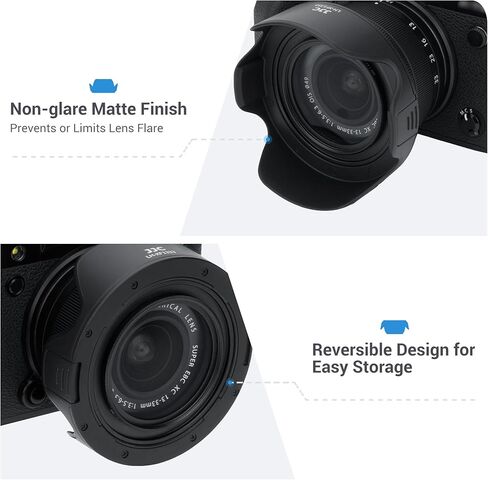 JJC Dedicated Reversible Lens Hood Shade for Fuji Fujifilm XC 13-33mm f/3.5-6.3 OIS Lens on X-T30 III XT30 III Mirrorless Camera, No Vignetting, Not Affect to Use 49mm Filter & Cap in Saudi Arabia