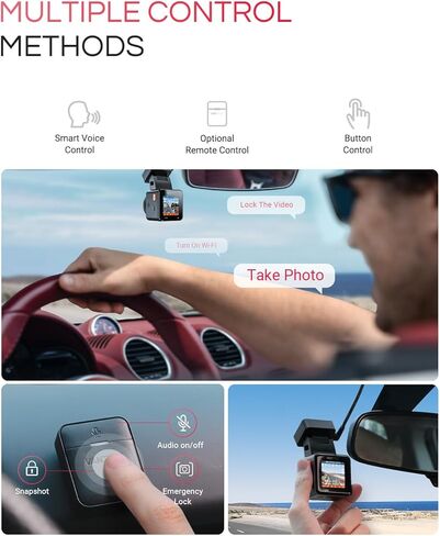 Vantrue E1 Pro 4K Mini Dash Cam Front, STARVIS 2 PlatePix HDR Night Vision Car Camera, Built-in 5G WiFi GPS, 1.54'' IPS Screen, Voice Control, Parking Mode, Support 1TB Max (Renewed) in Saudi Arabia