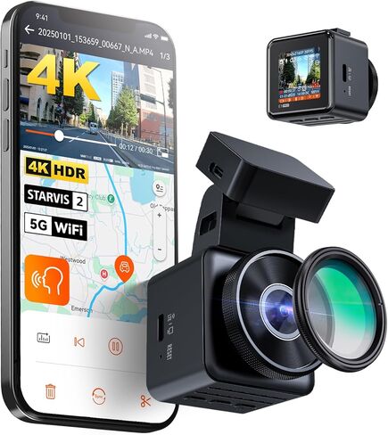 Vantrue E1 Pro 4K Mini Dash Cam Front, STARVIS 2 PlatePix HDR Night Vision Car Camera, Built-in 5G WiFi GPS, 1.54'' IPS Screen, Voice Control, Parking Mode, Support 1TB Max (Renewed) in Saudi Arabia