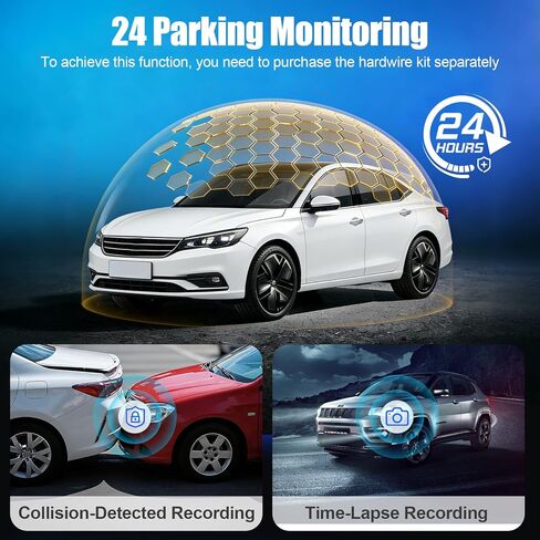 4K Dash Cam Front and Rear,Dual Dash Camera for Cars with 5.8GHz WiFi GPS,Night Vision,Mini Dash Cam with 3.59" IPS Screen,24H Parking Mode,G-Sensor,Loop Recording,64GB SD Card Included in Saudi Arabia