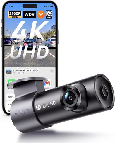 70mai M310 Plus 4K Dash Cam Front with Night Vision, 140° Wide Angle Dash Camera for Cars, WiFi Dashcam with App, Parking Mode, G-Sensor, Loop Recording, Voice Control, Easy Install Car Camera in Saudi Arabia